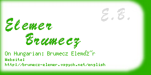 elemer brumecz business card